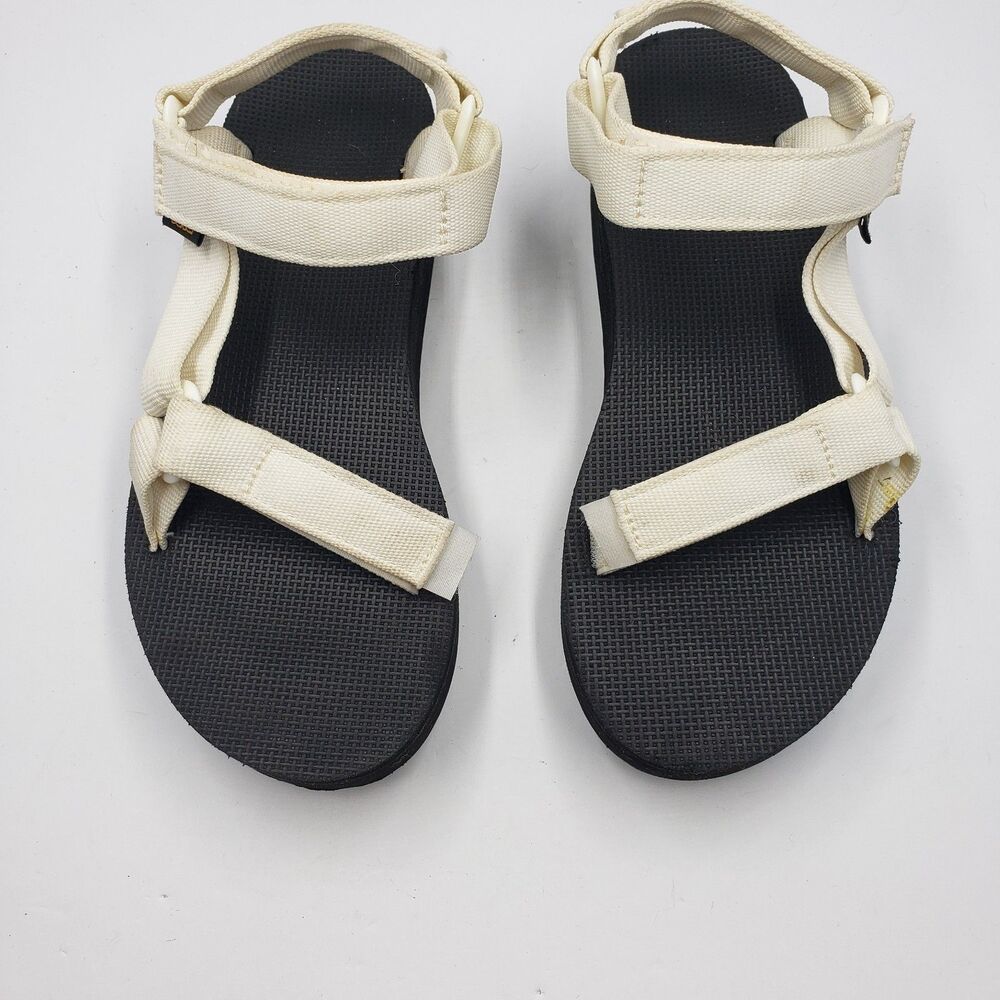 Teva Midform Universal Platform Sandals Womens 8 White Black Strappy Retro - Picture 4 of 14